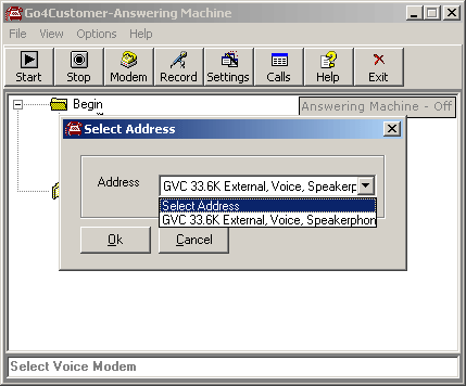 Go4Customer Answering Machine Screenshot